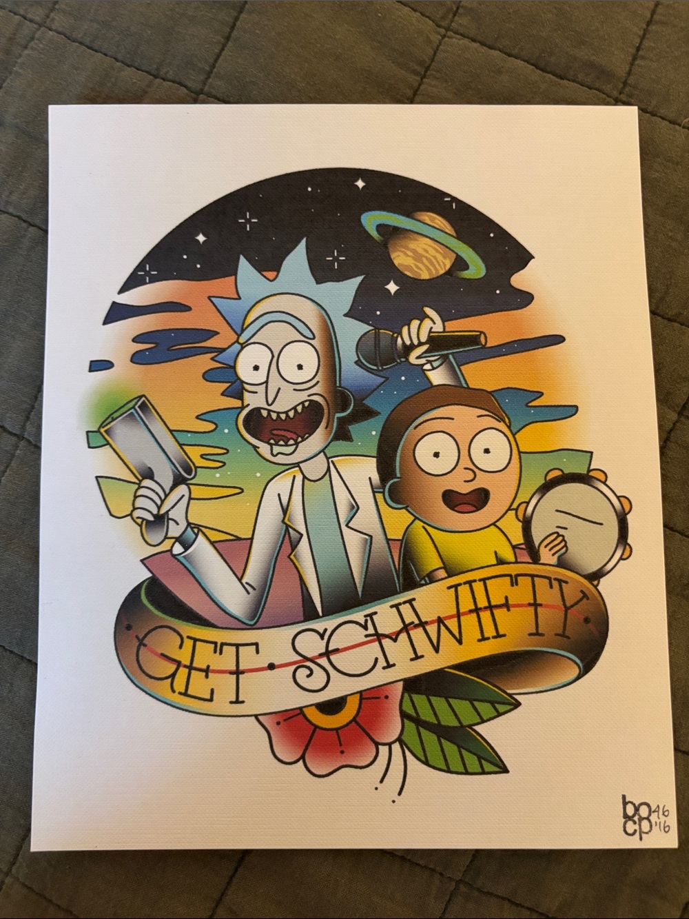 Rick and Morty "Get Schwifty" Wall Art Print - Multicolor